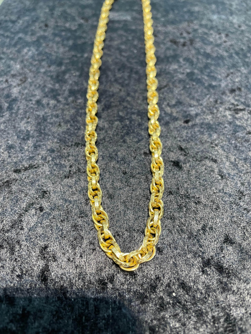 9ct Yellow Gold HOLLOW Prince of Wales Chain Necklace MENS LADIES BRAND NEW - Sarraf Jewellers