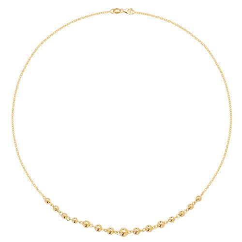 9ct Yellow Gold LADIES Beaded Necklet 16 Inches 2.4GR 375 Brand New - Sarraf Jewellers