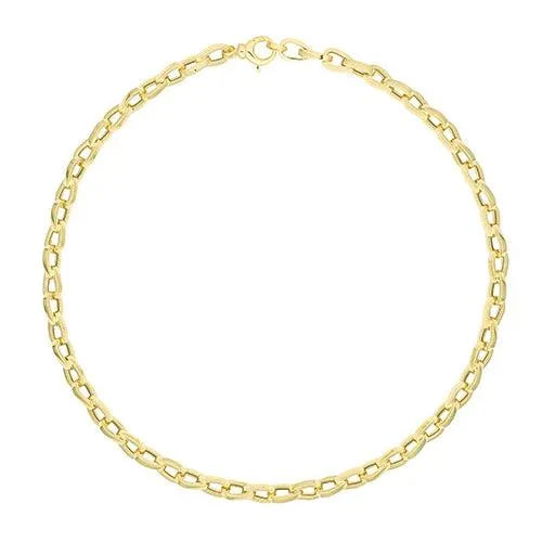 9ct Yellow Gold Ladies Fancy Link Necklet 18 Inches 13.9GR 375 Brand New - Sarraf Jewellers