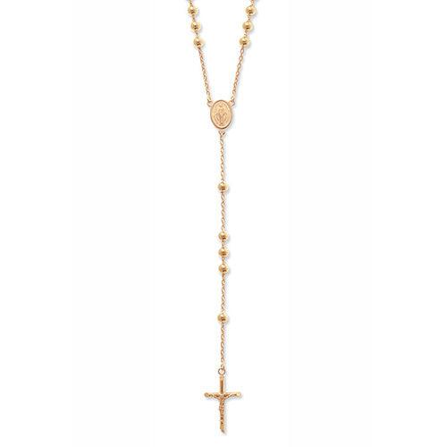 9ct Yellow Gold Rosary Necklet 24 Inches 21GR 375 Brand New - Sarraf Jewellers