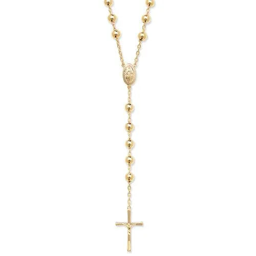 9ct Yellow Gold Rosary Necklet 28 Inches 56GR 375 Brand New - Sarraf Jewellers