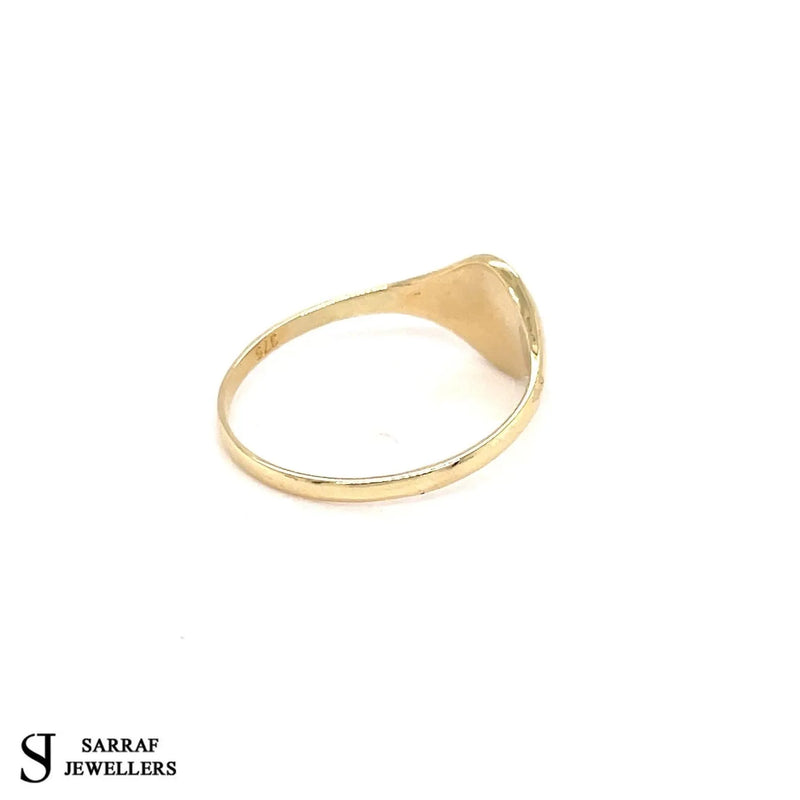 9ct Yellow Gold Signet Ring, Gold Ladies Ring, Free Engraving, Classic Signet Ring, Pinky ring, Oval Ring, Round Ring - Sarraf Jewellers