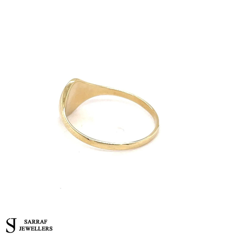 9ct Yellow Gold Signet Ring, Gold Ladies Ring, Free Engraving, Classic Signet Ring, Pinky ring, Oval Ring, Round Ring - Sarraf Jewellers