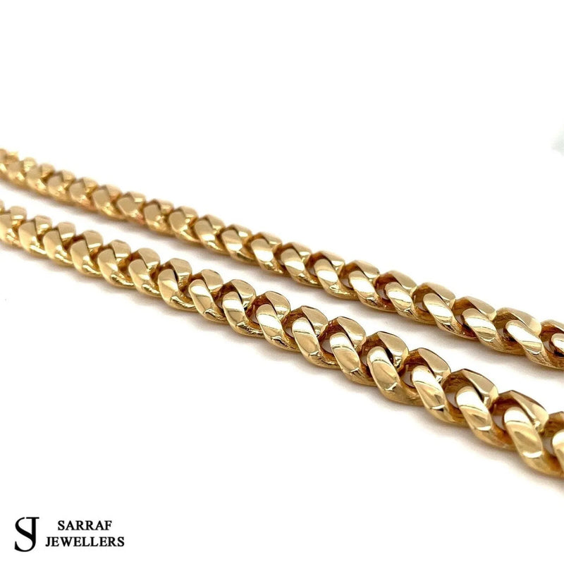 9ct Yellow Gold SOLID Miami Cuban Chain Plain Design UK Hallmarked | Shop Online Sarraf Jewellers UK - Sarraf Jewellers