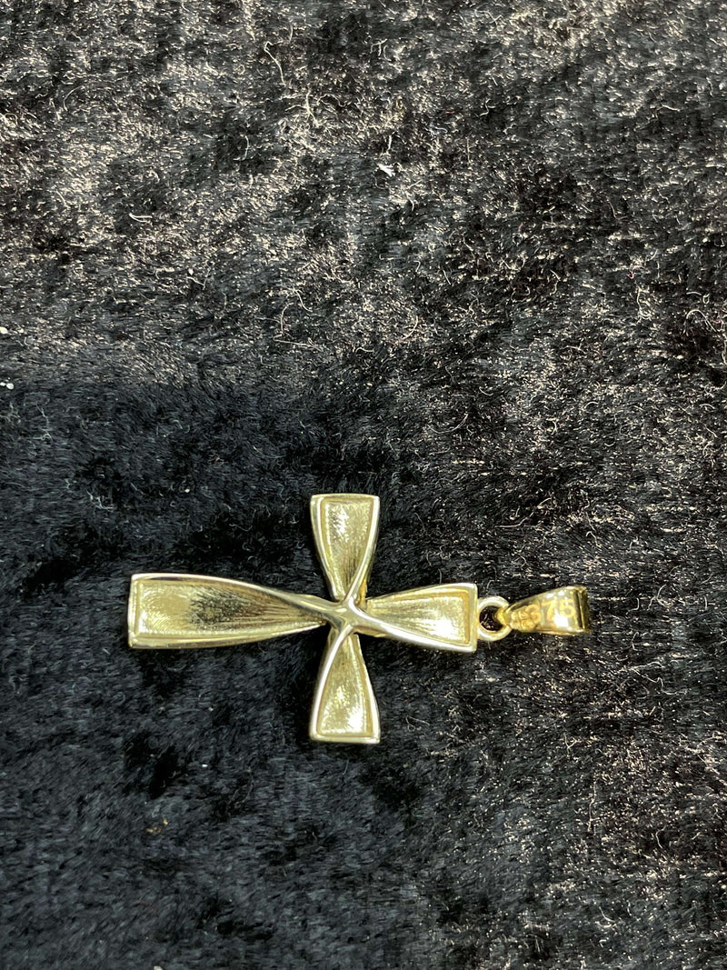 9ct Yellow Gold Twist Cross Pendant, 375 Hallmarked Unisex Pendant - Sarraf Jewellers