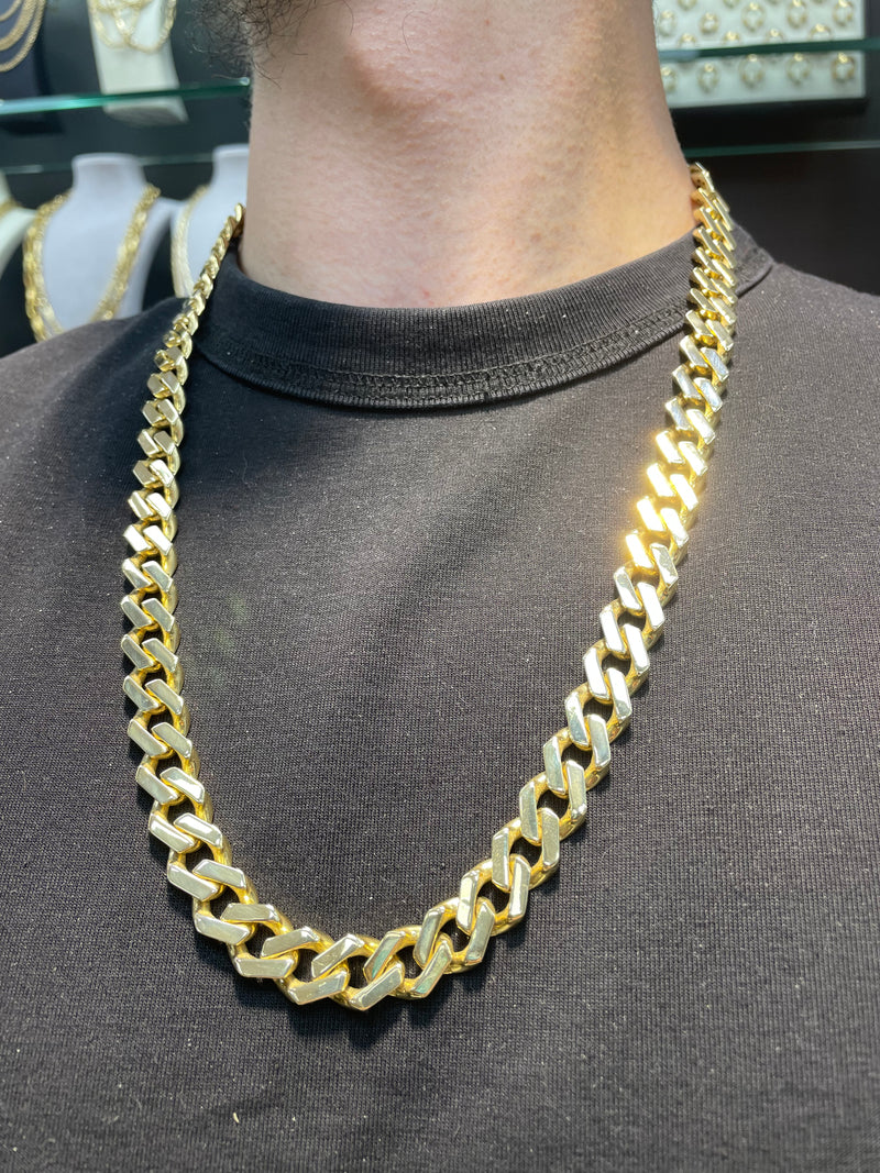 14ct Yellow Gold CURB CHAIN Mens Necklace 585 Hallmarked 27" BRAND NEW - Sarraf Jewellers