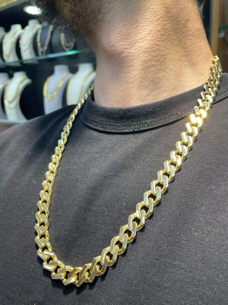 14ct Yellow Gold CURB CHAIN Mens Necklace 585 Hallmarked 27" BRAND NEW - Sarraf Jewellers