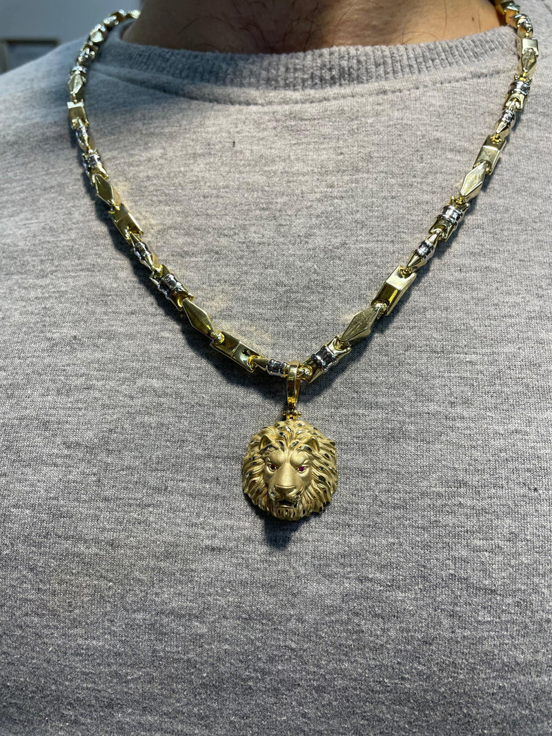 14CT LION HEAD YELLOW GOLD PENDANT - Sarraf Jewellers