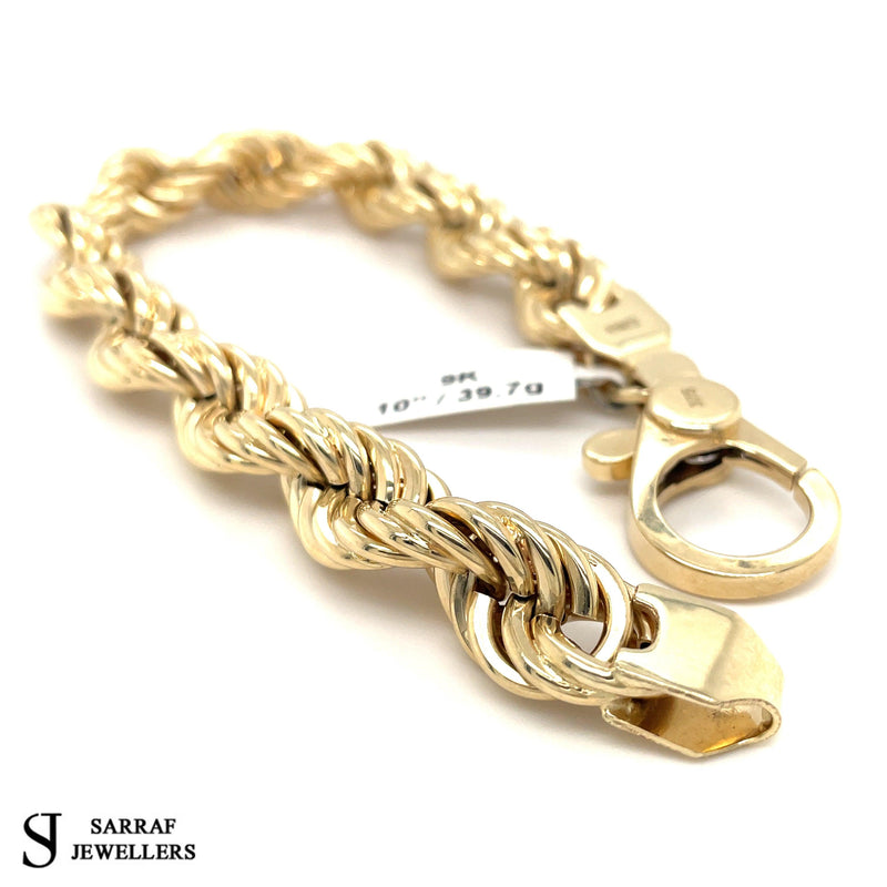 BRITISH ROPE 9K 375 SOLID Yellow GOLD Chain Necklace and Bracelet - Sarraf Jewellers