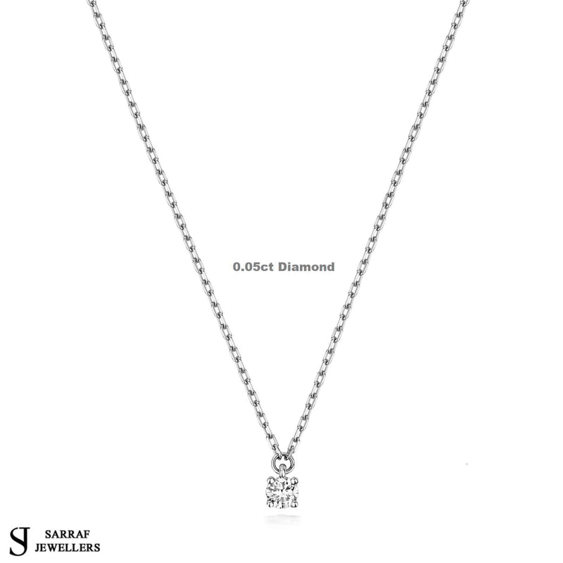 Diamond Necklace For Women 9k Yellow White Gold For Women, Attached Diamond On Chain, Gifts for Her - Sarraf Jewellers