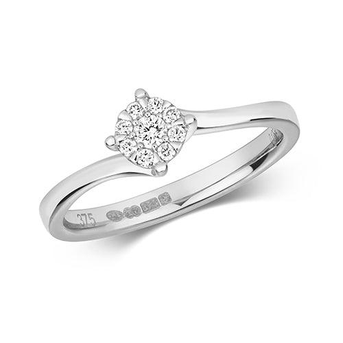 Elevate Your Proposal with Our Stunning Diamond Crossover Ring in White Gold - Sarraf Jewellers