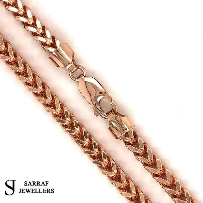 FRANCO KING 9K 9ct Rose Gold Chain Men's Necklace 28" 29.0GR 4.5mm - Sarraf Jewellers