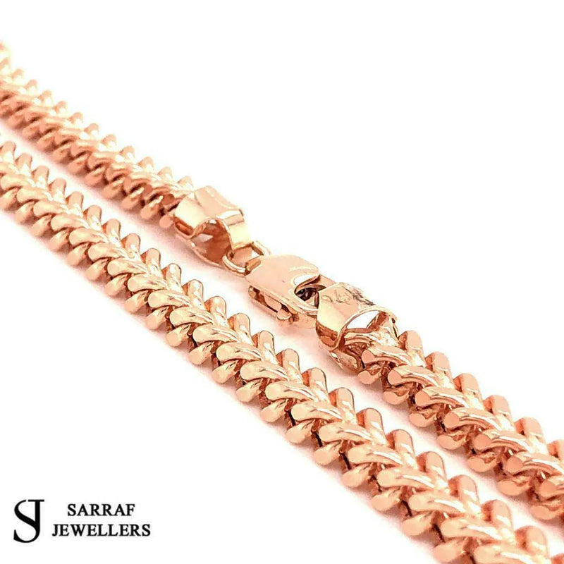 FRANCO KING 9K 9ct Rose Gold Chain Men's Necklace 28" 29.0GR 4.5mm - Sarraf Jewellers