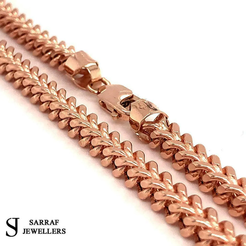 FRANCO KING 9K 9ct Rose Gold Chain Men's Necklace 28" 29.0GR 4.5mm - Sarraf Jewellers