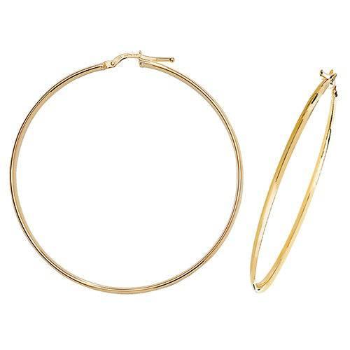 Gold Earring, 9ct Yellow Gold Plain Hoop Earrings, 8mm - 10mm - 15mm - 20mm - 25mm - 30mm - 40mm - 50mm - Sarraf Jewellers