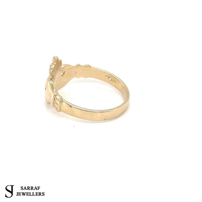 Gold Ring, Irish Claddagh Gold Ring, Traditional Ring, 9ct Gold Irish Ring - Sarraf Jewellers