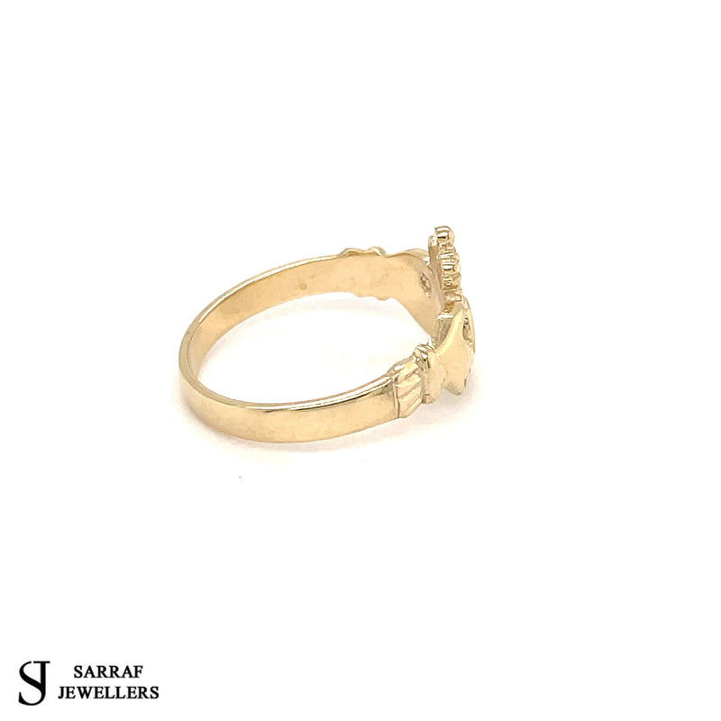 Gold Ring, Irish Claddagh Gold Ring, Traditional Ring, 9ct Gold Irish Ring - Sarraf Jewellers