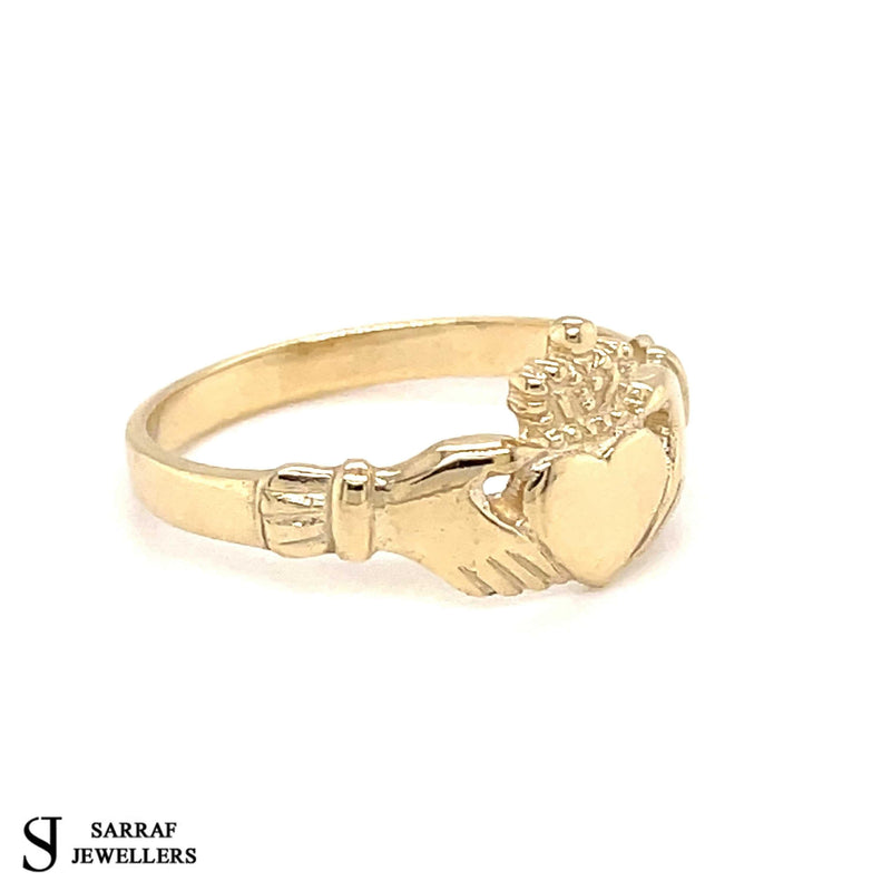 Gold Ring, Irish Claddagh Gold Ring, Traditional Ring, 9ct Gold Irish Ring - Sarraf Jewellers