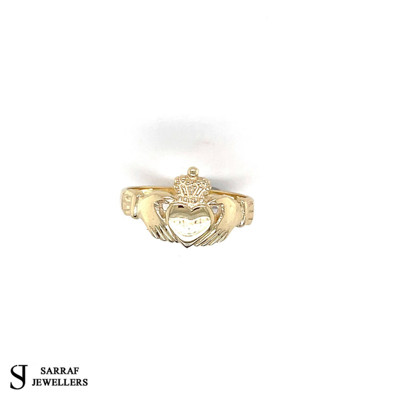 Gold Ring, Irish Claddagh Gold Ring, Traditional Ring, 9ct Gold Irish Ring - Sarraf Jewellers