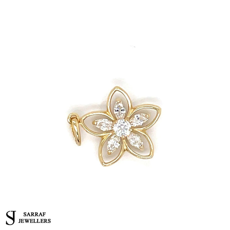 Gold Star Pendant, Daisy Flower Star Pendant, Gold Pendant for Chain or Necklace, 375 9k 9ct Yellow GOLD Pendant Shiny Bling - Sarraf Jewellers