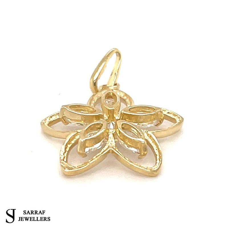 Gold Star Pendant, Daisy Flower Star Pendant, Gold Pendant for Chain or Necklace, 375 9k 9ct Yellow GOLD Pendant Shiny Bling - Sarraf Jewellers