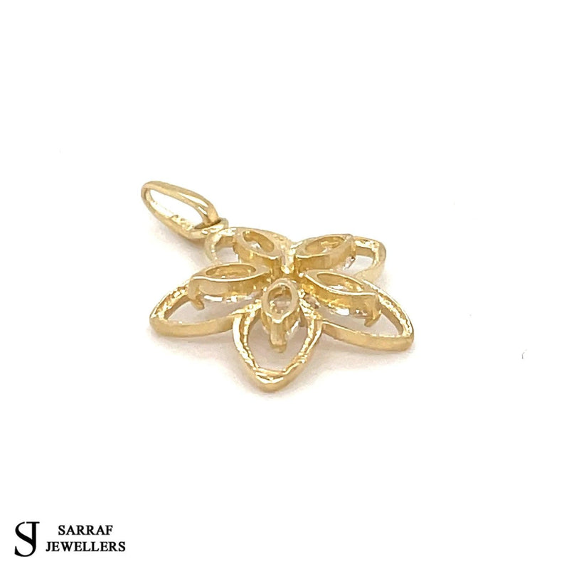 Gold Star Pendant, Daisy Flower Star Pendant, Gold Pendant for Chain or Necklace, 375 9k 9ct Yellow GOLD Pendant Shiny Bling - Sarraf Jewellers