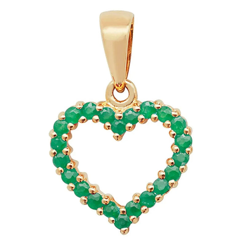 Heart Pendant, Emerald, Ruby, Sapphire Heart Pendant, 9k Gold Heart Pendant, Pendant For Women, Gifts for Her - Sarraf Jewellers