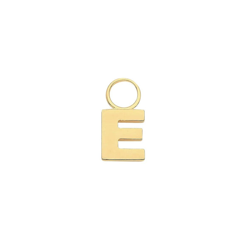 Initial Letter Earring Charm, 9ct Solid Gold Earring Charm For Earring, A to Z, 375 Stamped, 9 Carat Gold Charm - Sarraf Jewellers