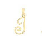 Initial Script Italic 9ct Gold Pendant, Initial Charm, Script Letter Pendant - Sarraf Jewellers