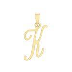 Initial Script Italic 9ct Gold Pendant, Initial Charm, Script Letter Pendant - Sarraf Jewellers