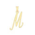 Initial Script Italic 9ct Gold Pendant, Initial Charm, Script Letter Pendant - Sarraf Jewellers