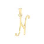 Initial Script Italic 9ct Gold Pendant, Initial Charm, Script Letter Pendant - Sarraf Jewellers