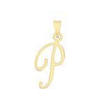 Initial Script Italic 9ct Gold Pendant, Initial Charm, Script Letter Pendant - Sarraf Jewellers