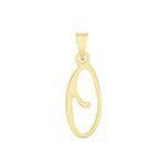 Initial Script Italic 9ct Gold Pendant, Initial Charm, Script Letter Pendant - Sarraf Jewellers