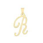 Initial Script Italic 9ct Gold Pendant, Initial Charm, Script Letter Pendant - Sarraf Jewellers