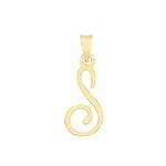 Initial Script Italic 9ct Gold Pendant, Initial Charm, Script Letter Pendant - Sarraf Jewellers