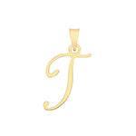 Initial Script Italic 9ct Gold Pendant, Initial Charm, Script Letter Pendant - Sarraf Jewellers