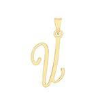 Initial Script Italic 9ct Gold Pendant, Initial Charm, Script Letter Pendant - Sarraf Jewellers