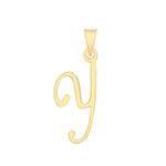 Initial Script Italic 9ct Gold Pendant, Initial Charm, Script Letter Pendant - Sarraf Jewellers