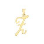 Initial Script Italic 9ct Gold Pendant, Initial Charm, Script Letter Pendant - Sarraf Jewellers