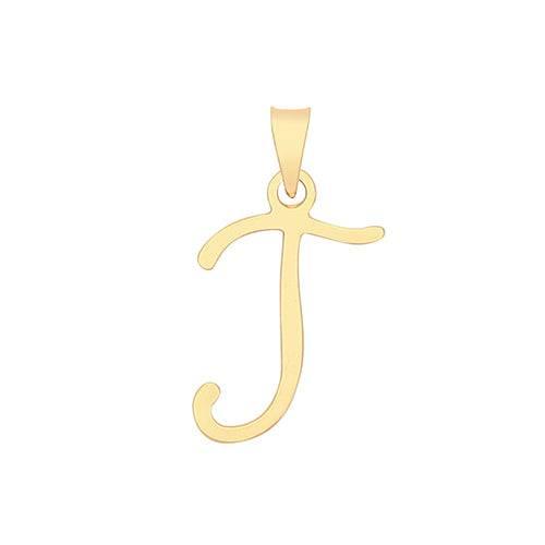 Initial Script Italic 9ct Gold Pendant, Initial Charm, Script Letter Pendant - Sarraf Jewellers