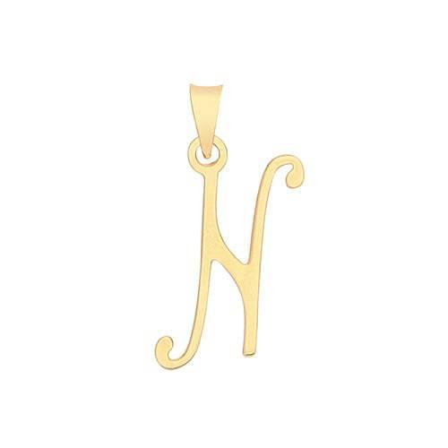 Initial Script Italic 9ct Gold Pendant, Initial Charm, Script Letter Pendant - Sarraf Jewellers