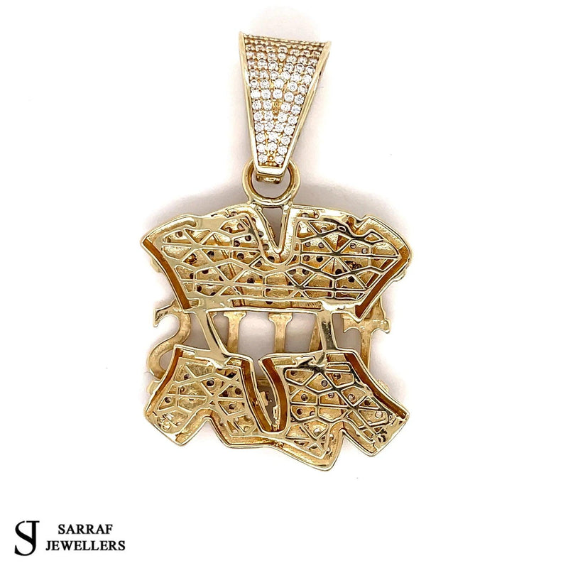 Money Talks Mens Pendant, Custom Pendant, Gold Pendant Men, 9ct Yellow Gold Pendant Shiny Bling Rapper - Sarraf Jewellers