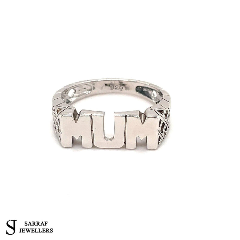 Mum Ring Sterling Silver Ring, Plain Solid Genuine Basket Style Shoulder, Gifts for Her - Sarraf Jewellers