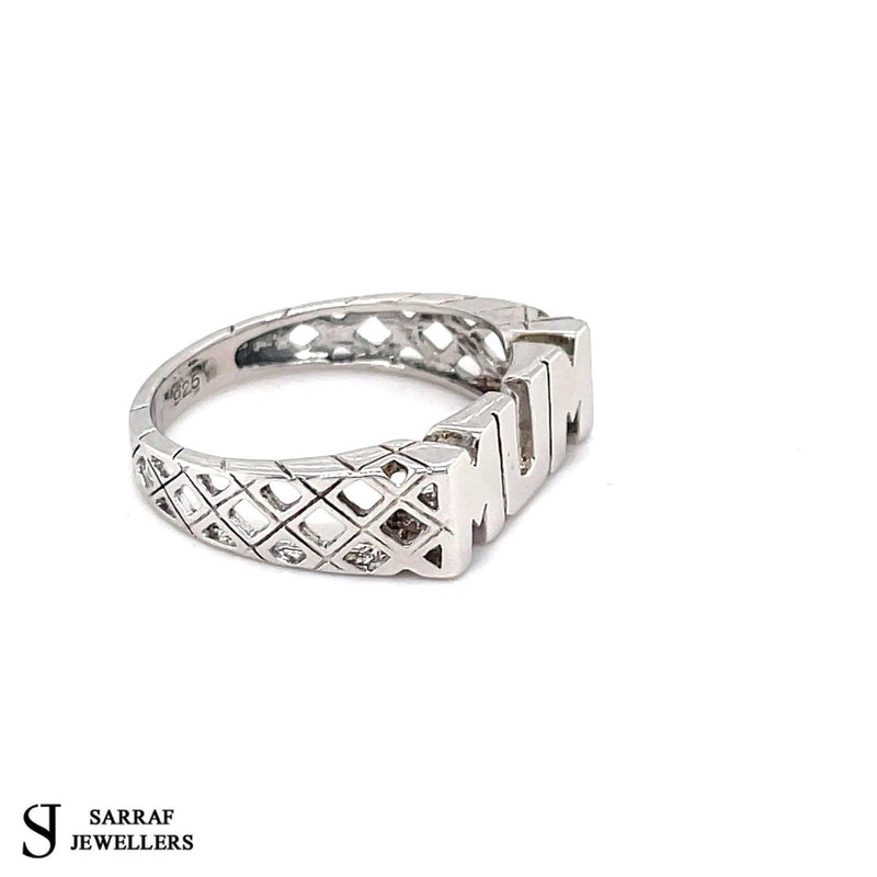 Mum Ring Sterling Silver Ring, Plain Solid Genuine Basket Style Shoulder, Gifts for Her - Sarraf Jewellers