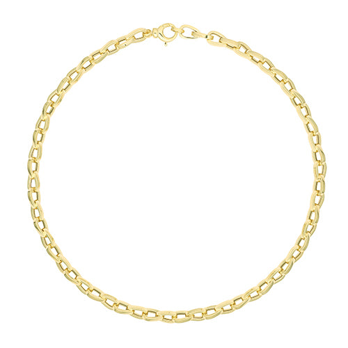 9ct Yellow Gold Ladies Fancy Link Necklet 18 Inches 13.9GR 375 Brand New - Sarraf Jewellers