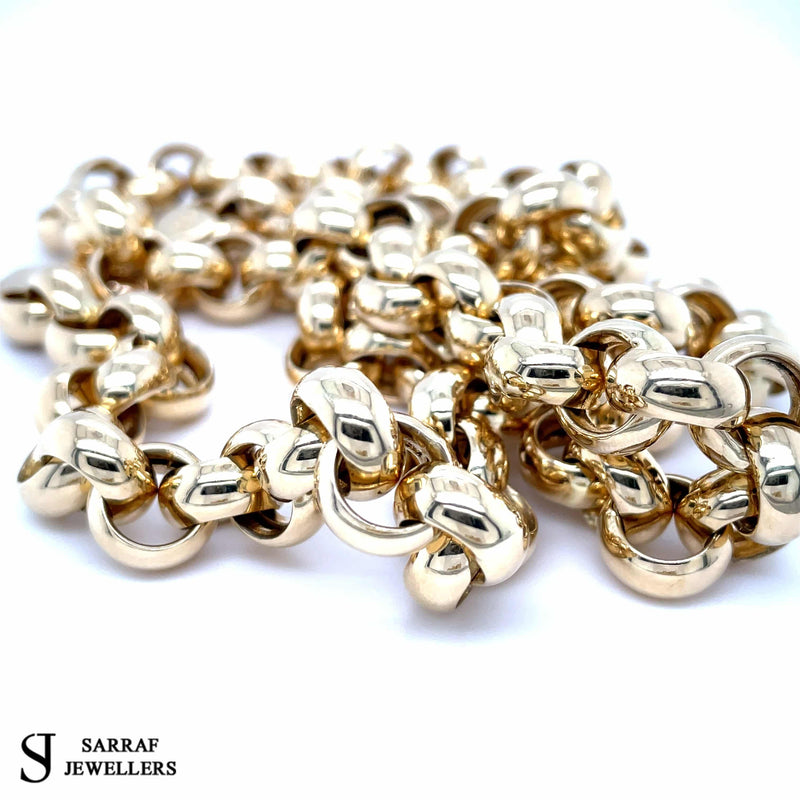 Plain Gold BELCHER 14CT 585 YELLOW GOLD Chain SOLID Necklace - Sarraf Jewellers