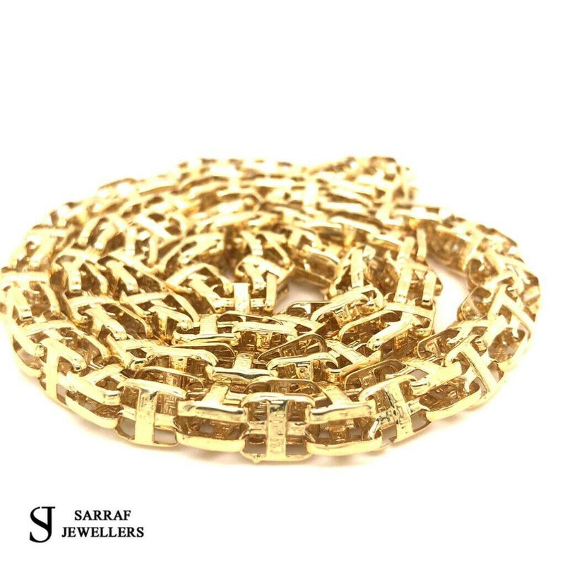 14ct Yellow GOLD CAGE Chain NECKLACE MENS 26" 7MM - Sarraf Jewellers