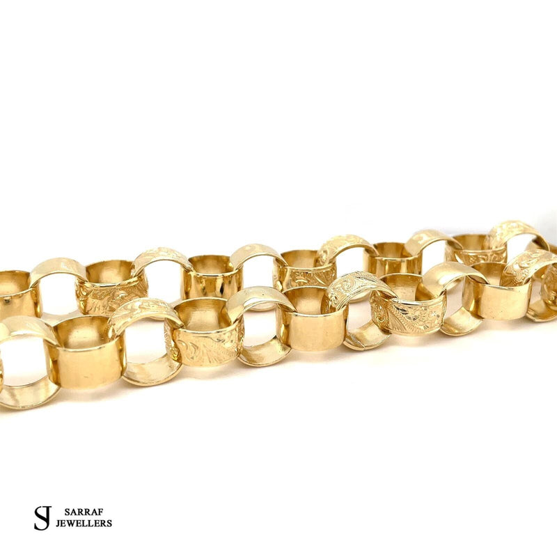 9CT Yellow Gold CAST BRITISH BELCHER Chain Necklace 24" 12.5MM - Sarraf Jewellers