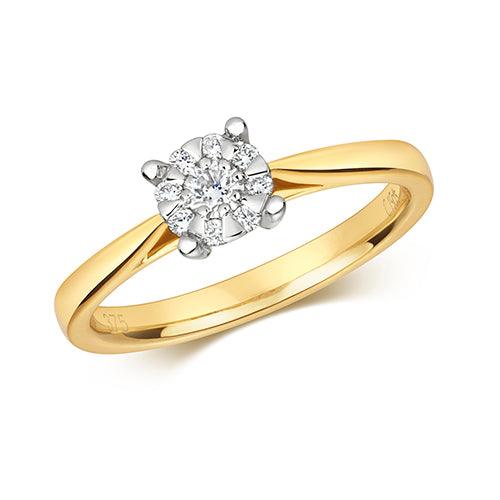 Shine Bright with Our Diamond Brilliant Set Engagement Ring in 9ct Gold - Sarraf Jewellers